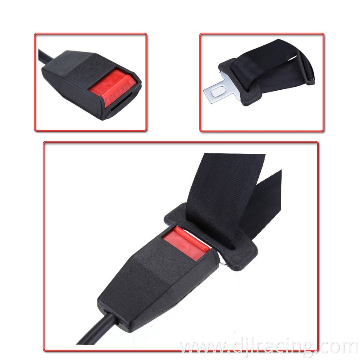 Universal 3 point child car seat belt buckle retractable seat belt webbing safety car seat belt